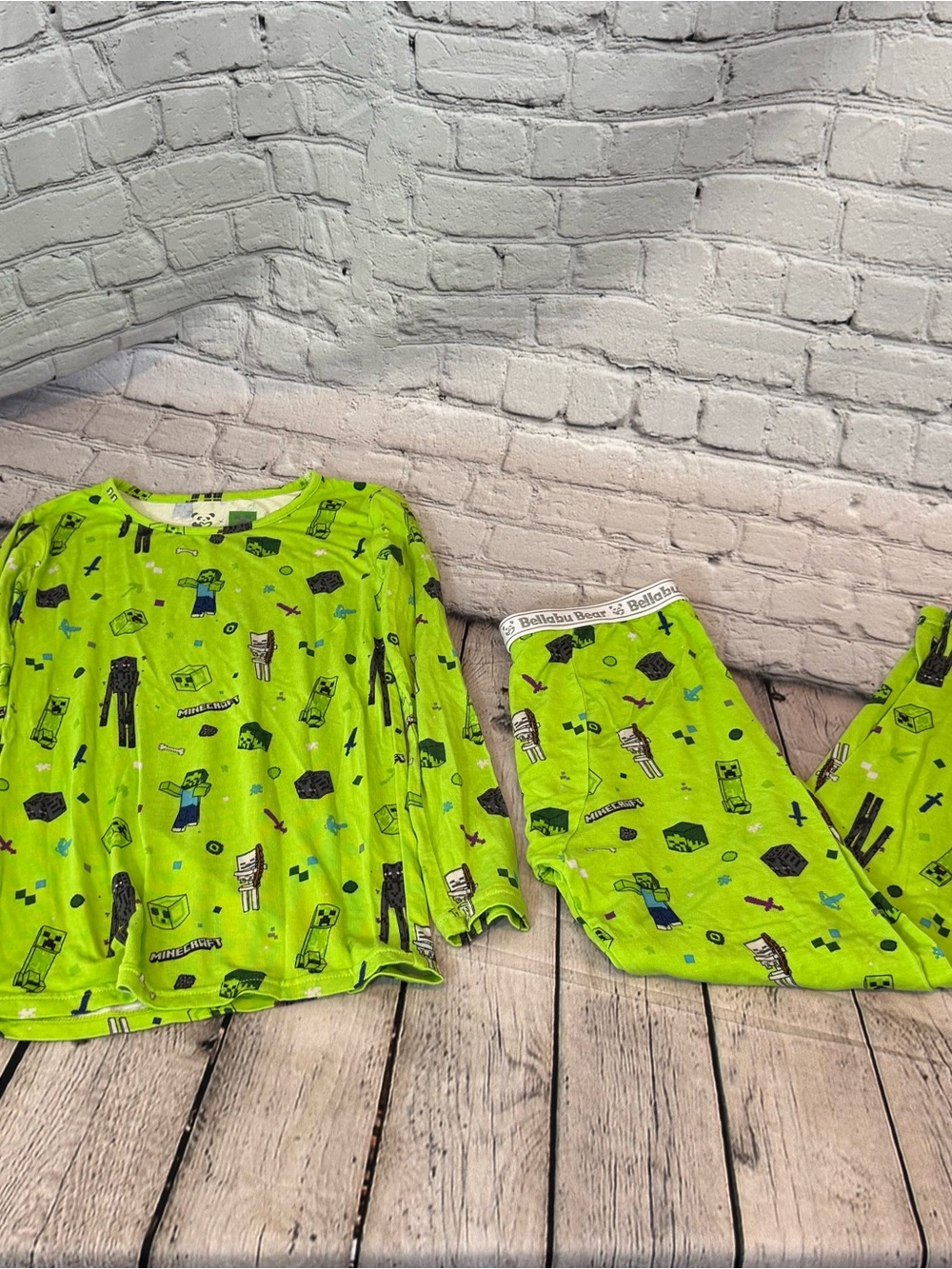Bellabu Bear Minecraft Bamboo Pajama Set